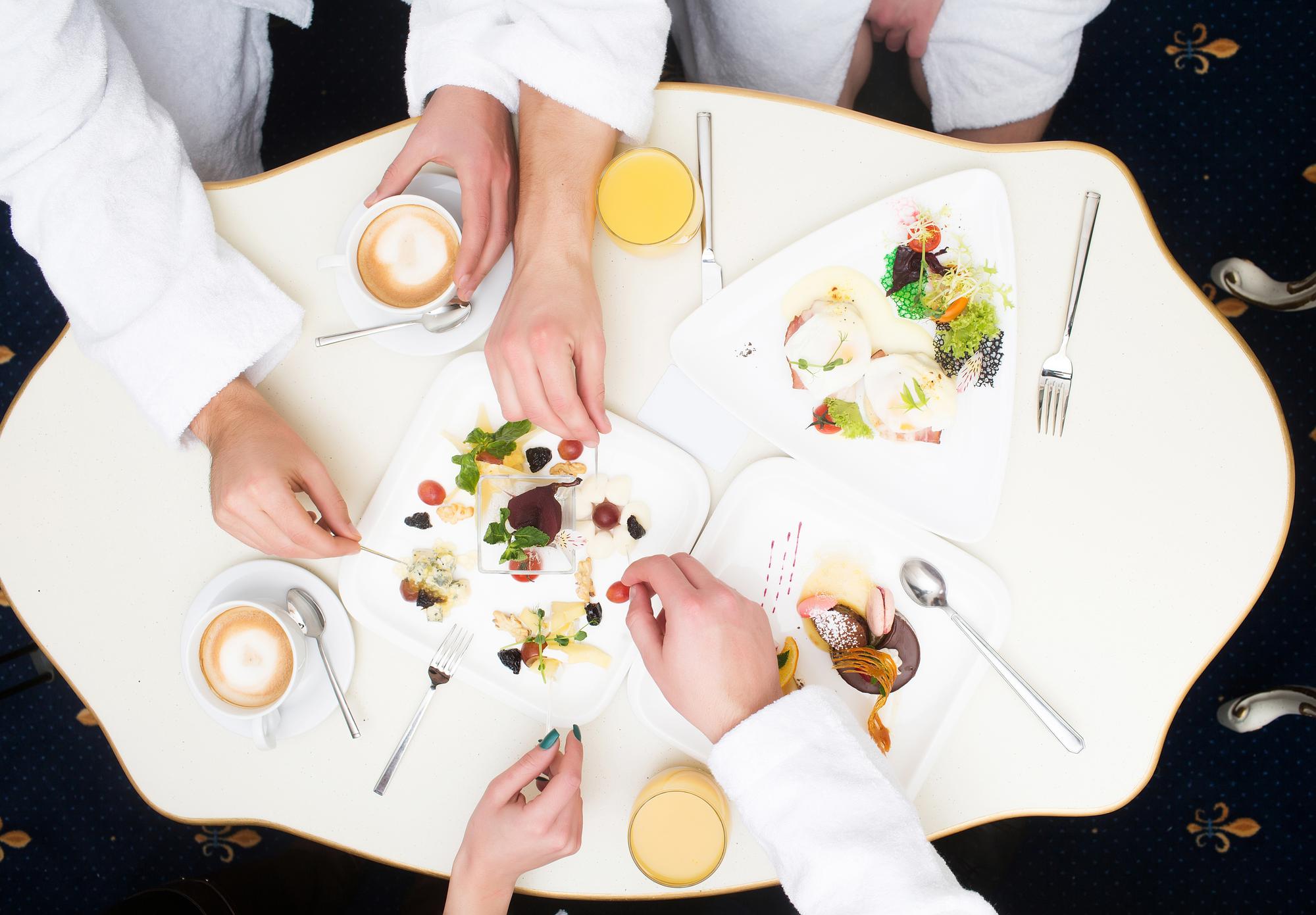 Workshop participants plating together